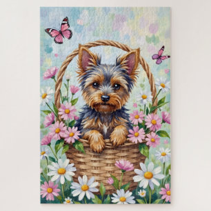 Yorkshire Terrier Frühlingsblumen Süßer Hund Puzzle