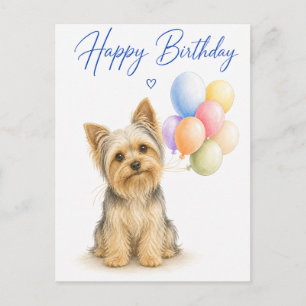 Yorkshire Terrier Geburtstag Postkarte