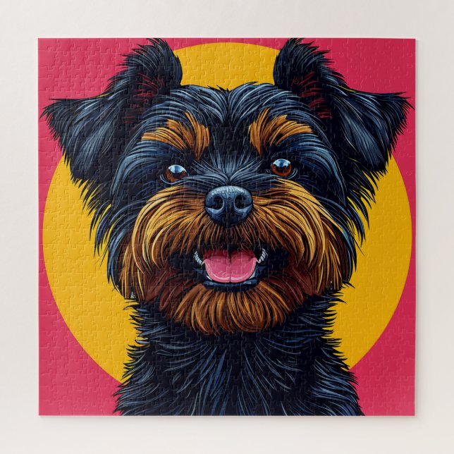 Yorkshire Terrier gegen einen hellen Hintergrund Puzzle (Vertikal)