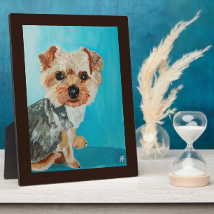 Yorkshire-Terrier-Gemälde von Alfred Fox Fotoplatte