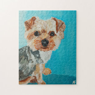 Yorkshire-Terrier-Gemälde von Alfred Fox Puzzle