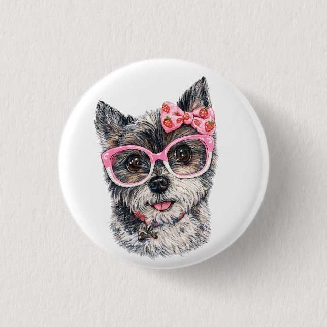 Yorkshire Terrier-Geschenk für Hundebesitzer Button (Vorderseite)