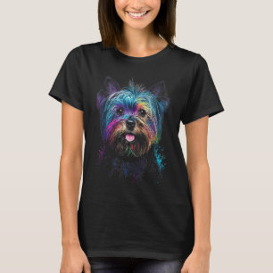 Yorkshire Terrier Gesicht Farbige Pop Für Hundebes T-Shirt