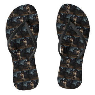 Yorkshire Terrier Halloween Beängstigend Flip Flops