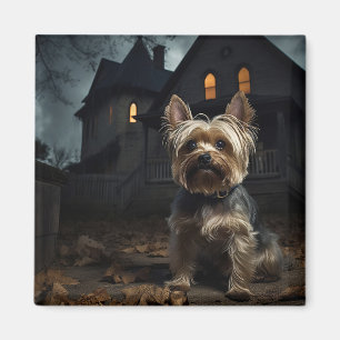 Yorkshire Terrier Halloween Beängstigend Magnet