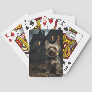 Yorkshire Terrier Halloween Beängstigend Spielkarten