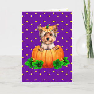 Yorkshire Terrier Halloween Jack-O-Lantern Karte