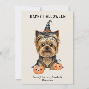 Yorkshire Terrier Halloween-Karte Süßer Yorkie W Einladung