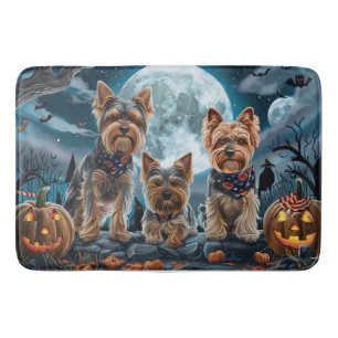 Yorkshire Terrier Halloween Spooky Badematte