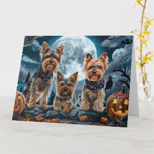 Yorkshire Terrier Halloween Spooky Karte