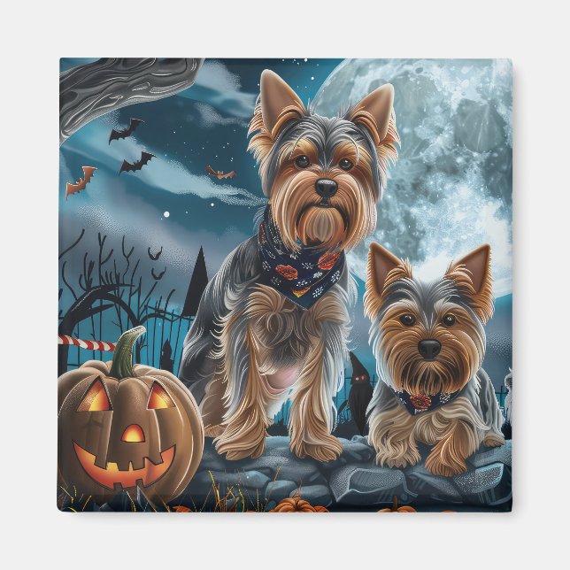 Yorkshire Terrier Halloween Spooky Magnet (Vorne)