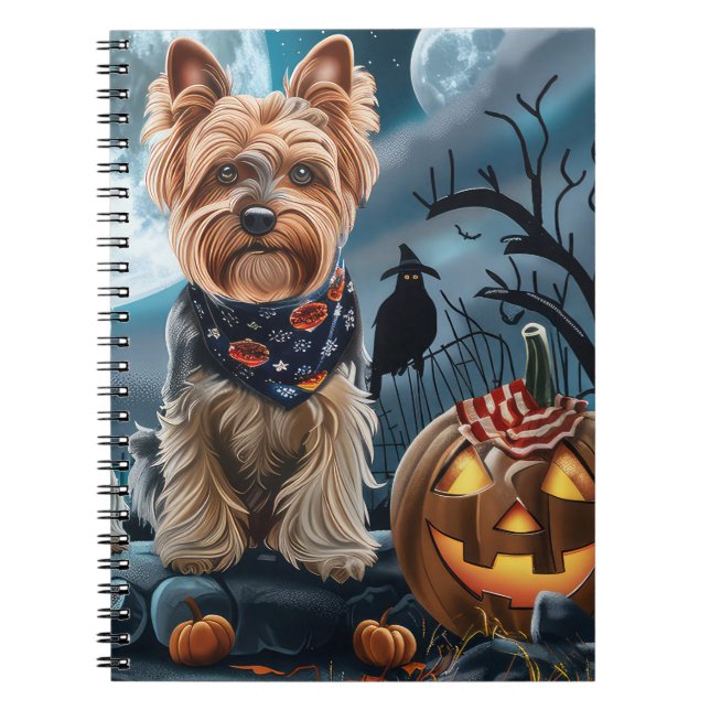 Yorkshire Terrier Halloween Spooky Notizblock (Vorderseite)