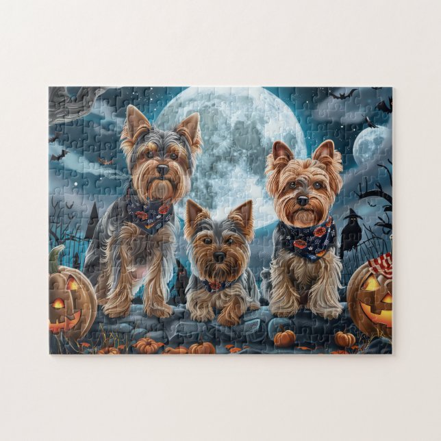 Yorkshire Terrier Halloween Spooky Puzzle (Horizontal)