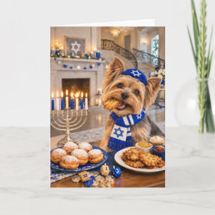 Yorkshire Terrier Hanukkah Latke Karte