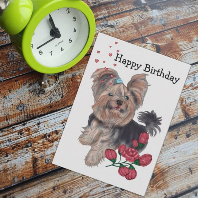 Yorkshire Terrier Happy Birthday Einladung (Von Creator hochgeladen)