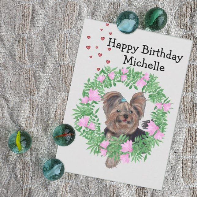Yorkshire Terrier Happy Birthday Einladung (Von Creator hochgeladen)