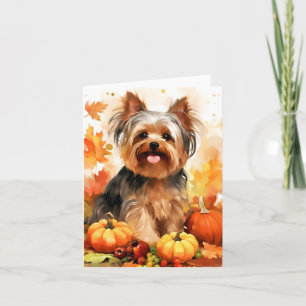 Yorkshire Terrier Herbst Erntedank Karte