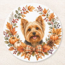 Yorkshire Terrier Herbst-Getränkeuntersetzer