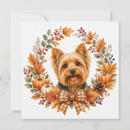 Yorkshire Terrier Herbst Mitteilungskarte