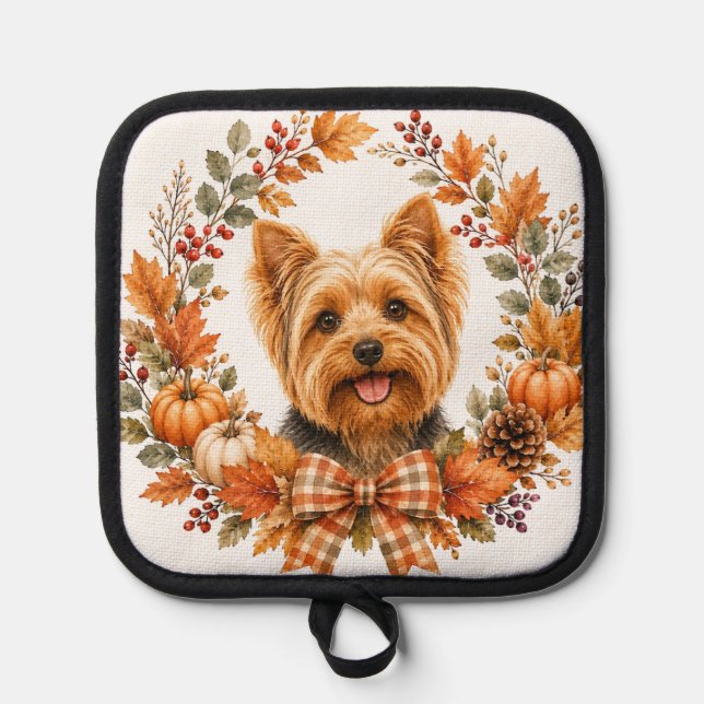 Yorkshire Terrier Herbst Topflappen (Vorderseite)