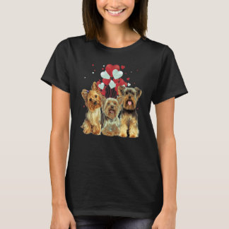 Yorkshire Terrier Herz Liebe Valentinsballon T-Shirt