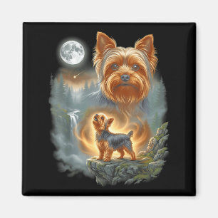 Yorkshire-Terrier heult zum Mond vintage lustiger Magnet