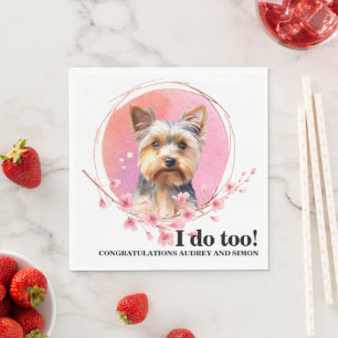 Yorkshire Terrier Hochzeitsservietten mit Hundebil Serviette