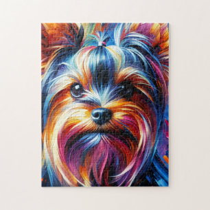 Yorkshire Terrier Hund Acryl Druck Bunt Puzzle