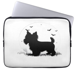 Yorkshire Terrier Hund � Halloween Mond Silhouette Laptopschutzhülle