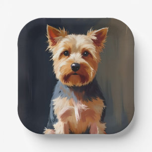 Yorkshire Terrier Hund Haustier Malerei Pappteller