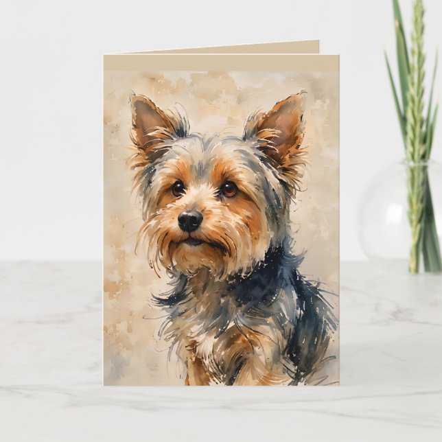 Yorkshire Terrier Hund Kunst  Karte (Vorderseite)