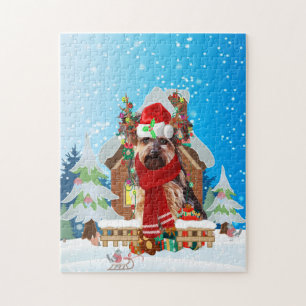 Yorkshire Terrier Hund mit Weihnachtsgeschenken Puzzle
