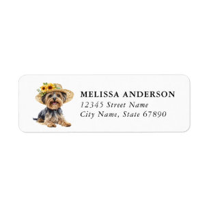 Yorkshire Terrier Hund Rücksendeadressetikett