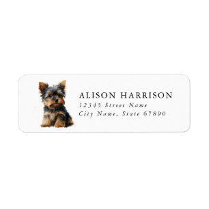 Yorkshire Terrier Hund Rücksendeadressetikett