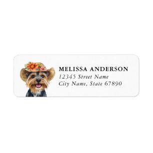 Yorkshire Terrier Hund Rücksendeadressetikett