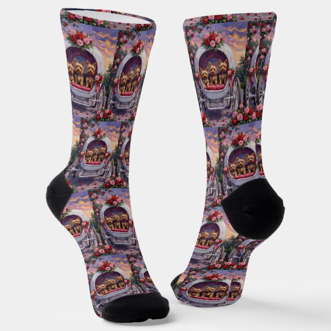 Yorkshire Terrier Hund Valentinstag Socken (Gewinkelt)
