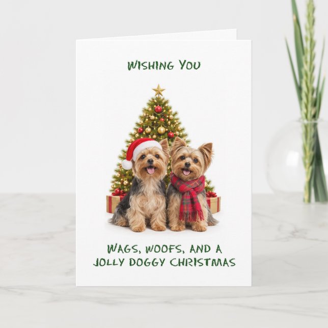 Yorkshire Terrier Hunde Weihnachten (Vorderseite)
