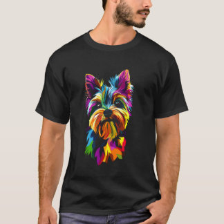 Yorkshire Terrier Hundeliebhaber Farbige Abstrakte T-Shirt
