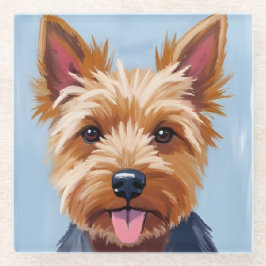 Yorkshire Terrier | Hundeporträtmalerei Glasuntersetzer
