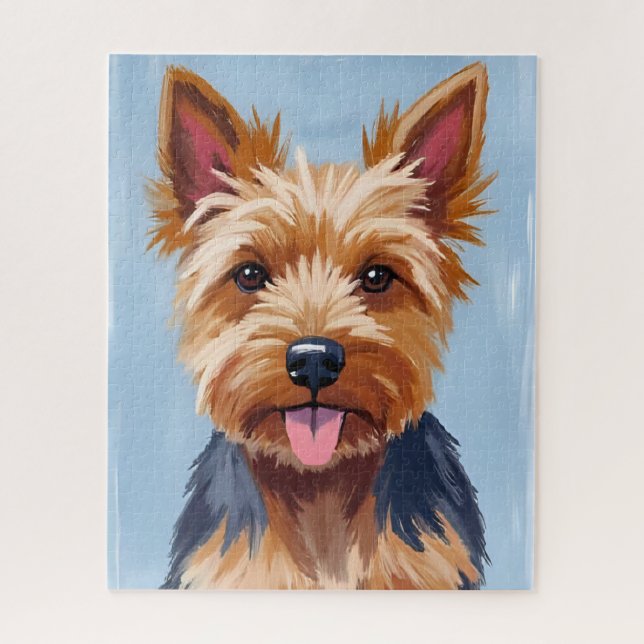 Yorkshire-Terrier-Hundeporträtmalerei Puzzle (Vertikal)