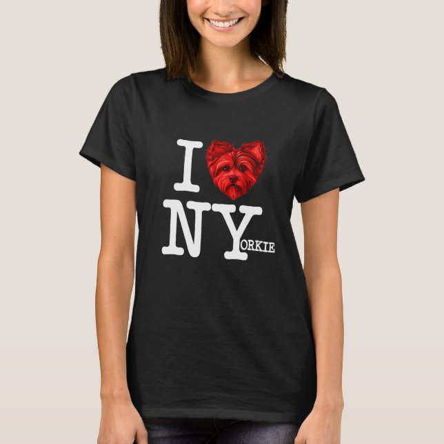 Yorkshire Terrier   I Heart New Yorkie Pun Parody T-Shirt (Vorderseite)