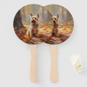 Yorkshire Terrier im Herbstfall Inspiriert Fächer