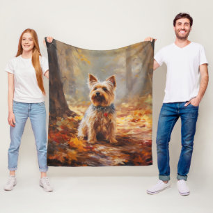Yorkshire Terrier im Herbstfall Inspiriert Fleecedecke