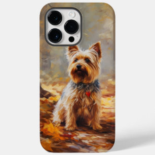Yorkshire Terrier im Herbstlaubfall inspiriert Case-Mate iPhone 14 Pro Max Hülle