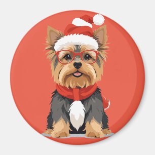 Yorkshire Terrier in Santa Costume Bezauberndes So Magnet