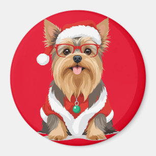 Yorkshire Terrier in Santa Costume Bezauberndes So Magnet