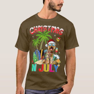 Yorkshire Terrier in Weihnachtsmannmütze Sonnenbri T-Shirt