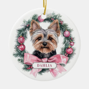 Yorkshire Terrier Keramik Circle Ornament