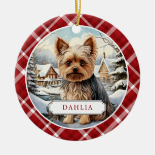 Yorkshire Terrier Keramik Circle Ornament
