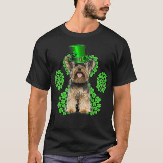 Yorkshire Terrier Kleeblatt Paw Clovers St Patrick T-Shirt
